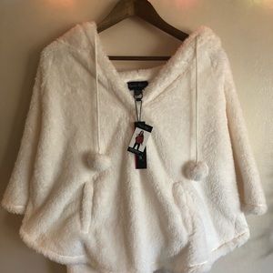 Charlie Paige White Hooded Poncho